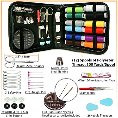 Vellostar Small Sewing Kit for Adults, Portable Needle & Thread Repair Set - Image 2