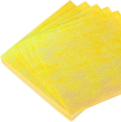 MECCANIXITY 100 Sheet Glitter Origami Paper 4x4 Inch Shiny Sparkly Square Folding Sheet 10x10cm Iridescent Paper for DIY Art, Craft Decor, Yellow by MECCANIXITY
