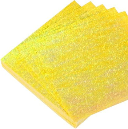MECCANIXITY 100 Sheet Glitter Origami Paper 4x4 Inch Shiny Sparkly Square Folding Sheet 10x10cm Iridescent Paper for DIY Art, Craft Decor, Yellow by MECCANIXITY