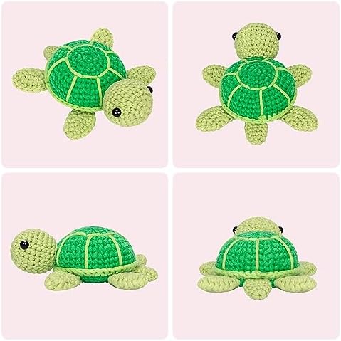 Mewaii Green Sea Turtle Crochet Kit for Beginners, 40% Extra Yarn - Image 6