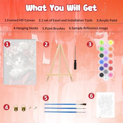MAXBYE Framed Paint by Numbers Kits for Adults Beginners with Wooden Easel, Queen Cat Art Kit Crafts with Frame, DIY Canvas by Numbers for Gift Home Wall Decor10×14 in - Image 6