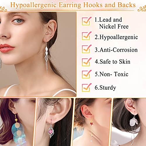 Hypoallergenic Earring Making Kit, modacraft 2000Pcs Earring Making Supplies Kit with Hypoallergenic Hooks, Earring Findings, Backs, Pins Jump Rings for Jewelry Making Supplies - Image 6