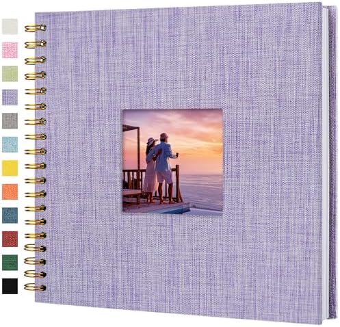 10"x10" Scrapbook Photo Album Linen Cover 20 Sheets 40 Pages White Paper by Hiwhy