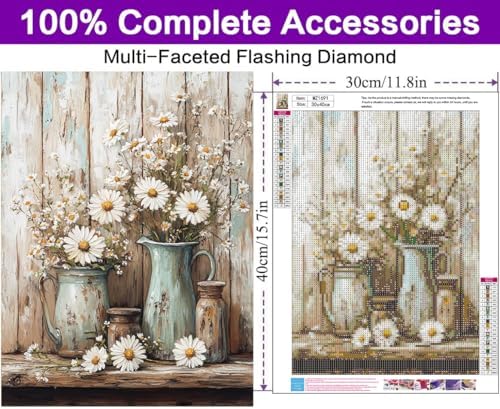 Diamond Art Kits for Adults, Flowers Diamond Art Painting Kits for Adults - Image 5