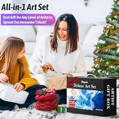 iBayam 195PCS Art Supplies Kit, Sketch Book, Acrylic Pad, Watercolor Pad - Image 4