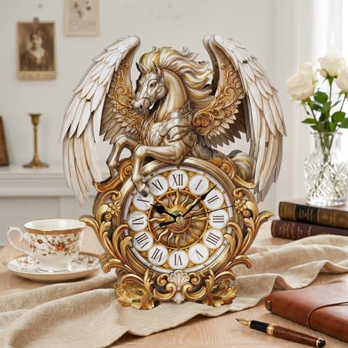 3D Wooden Puzzle for Adults - Winged Steed Clock - Image 3
