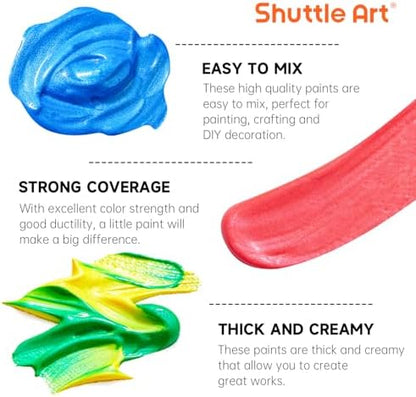 Shuttle Art Color Change Acrylic Paint Set, 16 Colors Chameleon Colors Acrylic Paint in Bottles (60ml/2oz), Non-Toxic for Artists, Beginners and Kids on Rocks, Crafts, Canvas, Wood, Fabric, Ceramic - Image 5