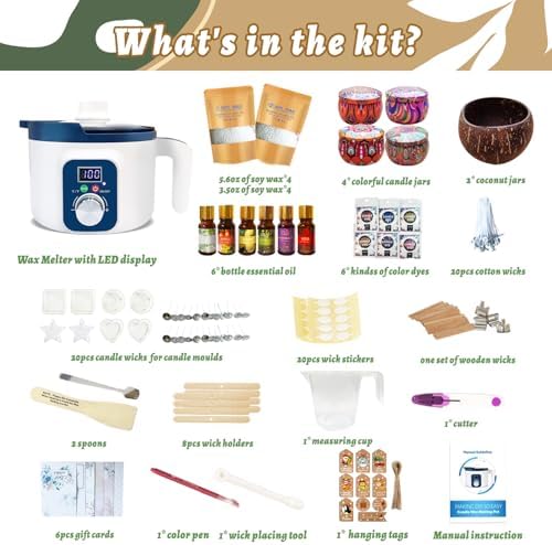 Handnatur Digital Candle Making Kit for Adults with Wax Melting Pot - Image 2