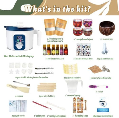 Handnatur Digital Candle Making Kit for Adults with Wax Melting Pot - Image 2