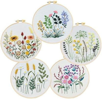 COCOMOX Floral Embroidery Kits for Beginners Adults, Cross Stitch Kits by COCOMOX