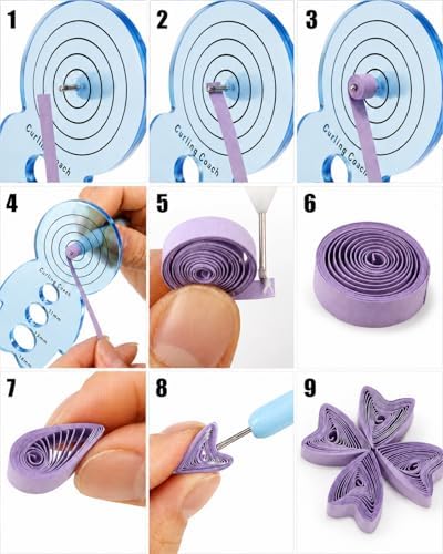 YURROAD Beginner Paper Quilling Kit with 3mm Strips in 36 Colors and Tools - Image 7