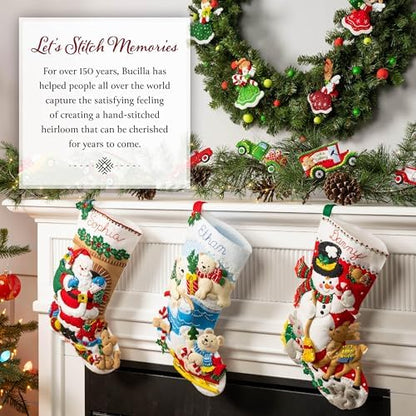 Bucilla Felt Applique 4 Piece Ornament Making Kit, Holiday Quilt Squares, Perfect for DIY Arts and Crafts, 89753E - Image 6