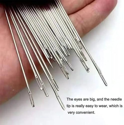 Sewing Tool Set, 37Pcs Big Eye Steel Sewing Needles Kit, Threader and Needle Repair Kit, Needle Threaders and Seam Ripper for Hand Sewing (37pcs tool kit) - Image 4