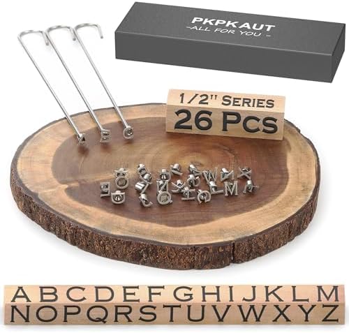 26Pcs 1/2" Custom Branding Iron for Wood, Leather Branding Stamp by PKPKAUT