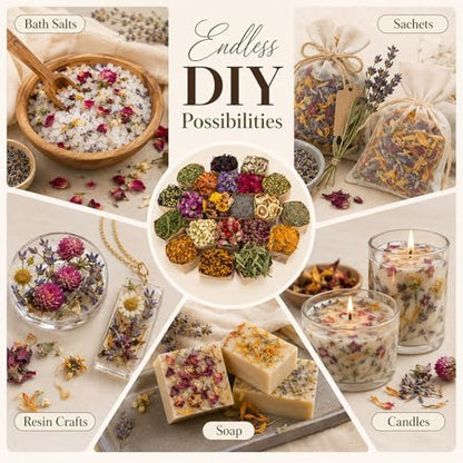 Sukh 21 Bags Dried Herbs Kit - Natural Dried Flowers for Soap Candle Crafts - Image 6