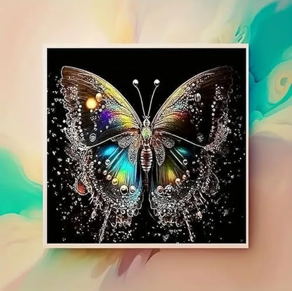 MaiMMaledy Paint by Numbers Kit 10Lx10W inch for Adults Beginners Canvas Pictures with Framed Drawing Painting Acrylic Pigment with Wooden Triangle Easel Black Butterfly - Image 4