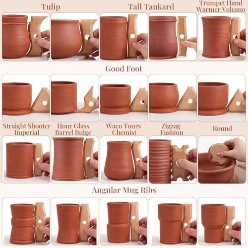 Amylove 23 Pcs Pottery Ribs Pottery Foot Ring Tool for Ceramics - Image 3