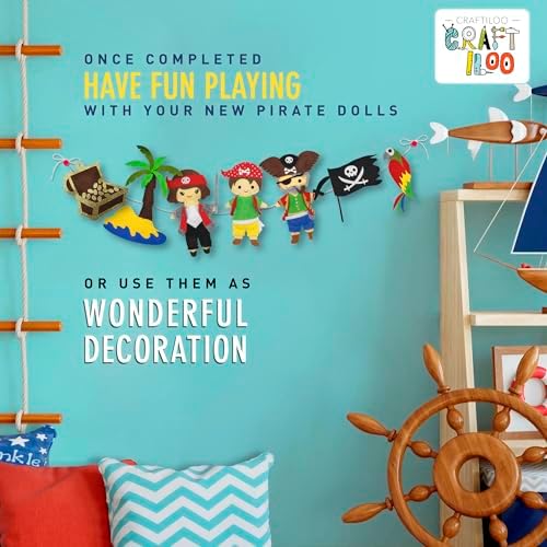 Pirates Sewing Kit for Kids Ages 8-12 - Pre-Cut Felt Pillow Plush Craft - Image 7