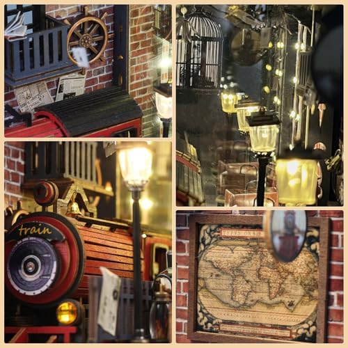 DIY Book Nook Kit, 3D Wooden Puzzle Miniature House Kit Adult, Train - Image 3