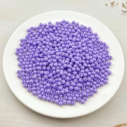 700pcs Acrylic Round Beads for Crafts 6mm Resin Candy Color Spacer Beads with Hole for Jewelry Making Sewing Crafts Decoration Necklaces Bracelets Earrings Supplies(Light Purple) - Image 2