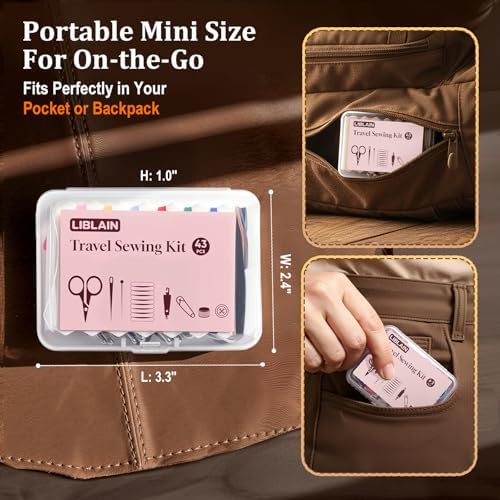 LIBLAIN Mini Sewing Kit with Big Eye Steel Needles for Adults and Beginners - Image 4