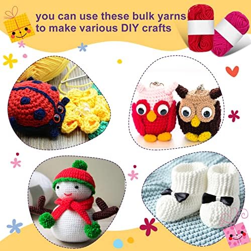 Nuogo 100 Rolls Acrylic Yarn Bulk for Crocheting Knitting, 25 Colors - Image 5