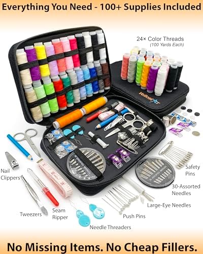 Vellostar Sewing Kit for Men & Adults - 100-Piece Navy Blue Beginner Set - Image 2