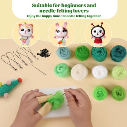 ZXIIXZ 100g Needle Felting Wool Felting Kit with Needles Wool Roving - Image 6