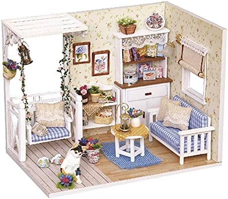 DIY Miniature Dollhouse Kit with Furniture Plus Dust Proof by TuKIIE