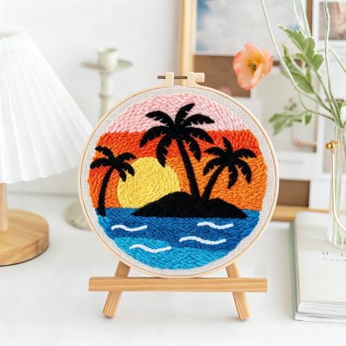 Punch Needle Kit Beginners Beach Landscape Embroidery Kit DIY Craft Lovers - Image 2