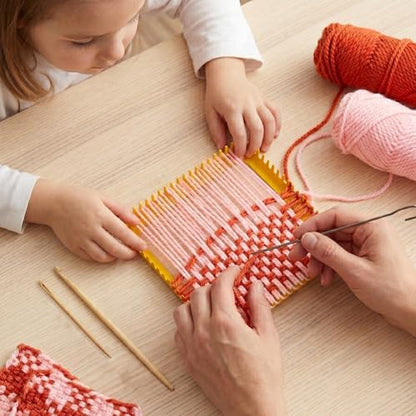 ULIONTAC Solid Metal Square Weaving Loom Tool Potholder Set (7 inch,Yellow) - Image 5