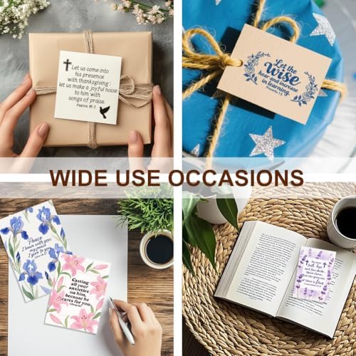 6Pcs Christian Bible Verse Clear Stamps for Card Making Easter Blessing 20 Craft Ink Pad 3 Acrylic Stamp Block Silicone Stamp with Greeting Words Rubber Stamps for Crafting DIY Scrapbooking - Image 6
