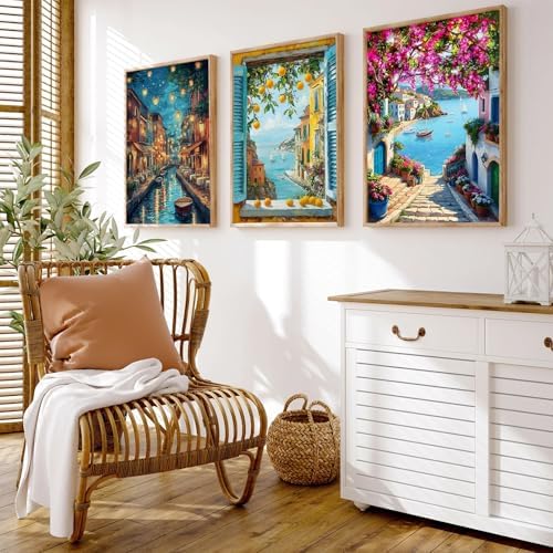 PHANTASYART 3 Pack Landscape Paint by Numbers Kit for Adults 12x16inch - Image 2