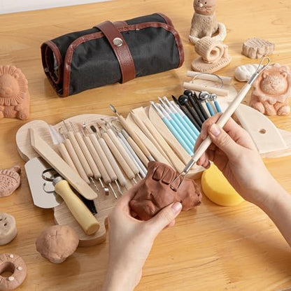 UUSYCUN 36PCS Pottery & Clay Sculpting Tools, Ceramics Polymer Tools Set, Clay Modeling Tools with Case for Air Dry Clay, Carving, Molding, Pottery Wheel, Crafting Supplies, Pros, Beginners, Adults - Image 7