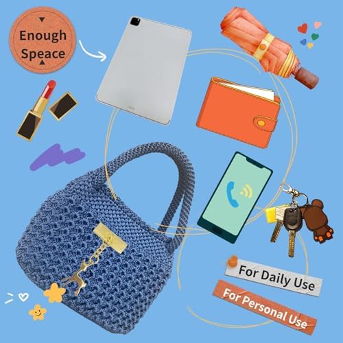 SHENJILL Phoenix Tail Bag Crochet Kit for Beginners Hand Bag Crochet Kit with Step-by-Step Videos and Written Instruction Crocheting Kits for Adults Easy Starter Yarn for Crocheting (Jeans Blue) - Image 6
