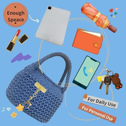 SHENJILL Phoenix Tail Bag Crochet Kit for Beginners Hand Bag Crochet Kit with Step-by-Step Videos and Written Instruction Crocheting Kits for Adults Easy Starter Yarn for Crocheting (Jeans Blue) - Image 6
