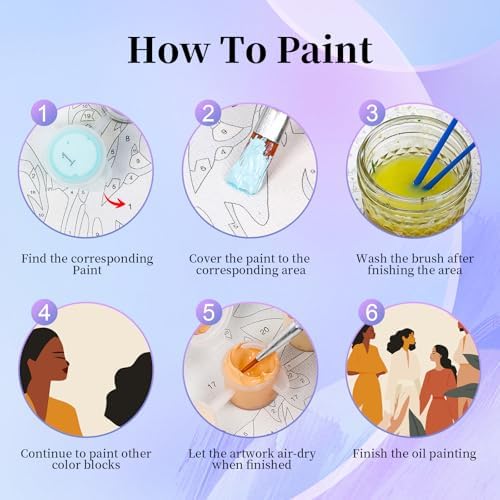 Okarina 6 Pack Paint by Numbers Kit for Adults & Beginners, Women Power - Image 6