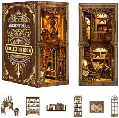YSWOOD WORLD Book Nook Kit, DIY Miniature House 3D Wooden Puzzle for Adults by Unknown