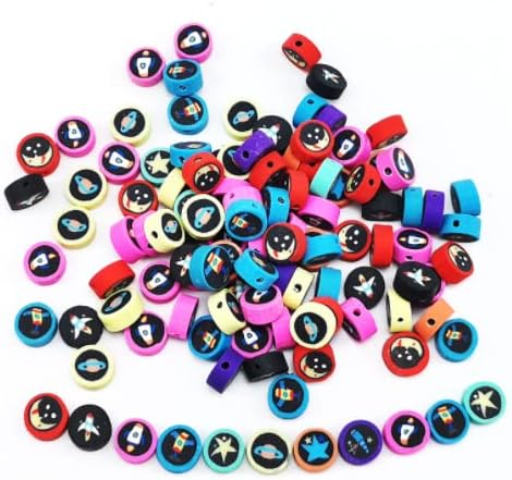 100pcs Outer Space Polymer Clay 10mm Spacer Beads for Women Jewelry Making DIY Bracelet Necklace Hair Clip (Outer Space) - Image 5
