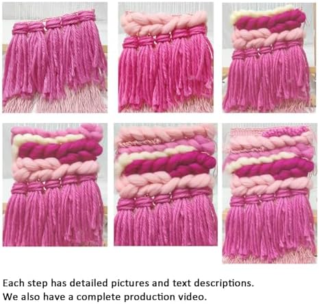 Weaving Loom for Beginners and 1 Set of Weaving Works Complete Yarn Kit with Detailed Friendly Instructions, Parents and Children in The Holiday Experience Weaving Brings Fun Pink - Image 6