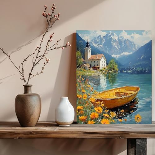 xcemhil Boat Paint by Numbers Kit for Adults Beginner, Boat Paint by Numbers for Adult, Acrylic Paint by Number Kits Suitable for Home Wall Art Decor Gifts - 16x20 Inch - Image 3