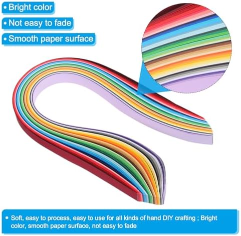 PATIKIL 180pcs Quilling Strips Paper 3/4"(20mm) 54cm Origami Paper Quilling Strip for Art DIY Hand Craft 36 Colors - Image 3