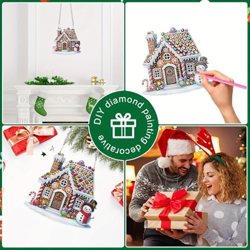 5D DIY Diamond Painting Pendant kit, Candy House Special Handmade Diamond Pendant, Suitable for Home, Window Decoration, Christmas Birthday Creative Gift Preferred - Image 5