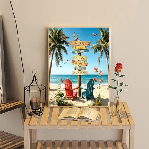 Nancency DIY Paint by Number for Adults,Painting Kits for Adult,Color by Numbers,Paint by Number Canvas Crafts Watercolor for Beginner Room Decor (beach2) - Image 7