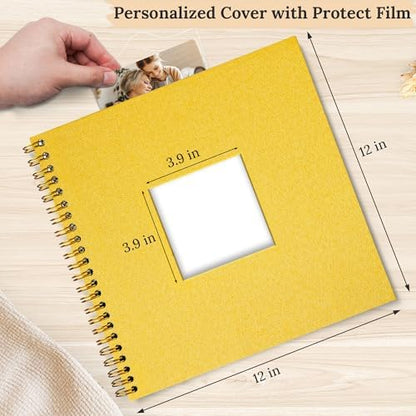 12"x12" Scrapbook Photo Album Linen Cover 40 Sheets 80 Pages White Paper - Image 2