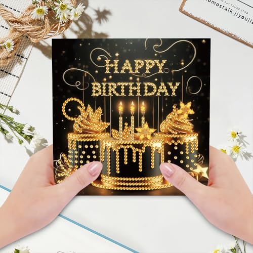 6PCS Diamond Art Painting Greeting Cards Kit, Birthday Themed DIY Card Making Set with Crystals and Envelopes, Creative Craft for Adults, Fun Party Activity and Personalized Gift - Image 7