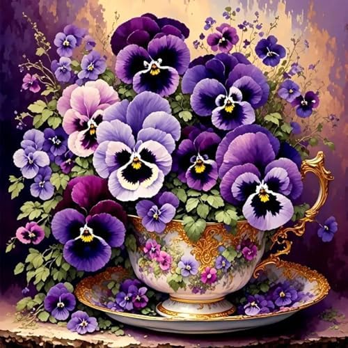 Flower Paint by Numbers Kit for Adults, Paint by Number for Adults Flowers by HITO