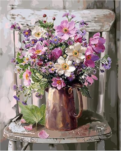 JATOK Paint by Numbers Kit for Adults, Bouquet, 16 x 20 in / 40 x 50 cm by JATOK