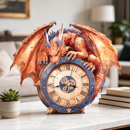 3D Wooden Puzzle for Adults - Fiery Dragon Clock - Image 4