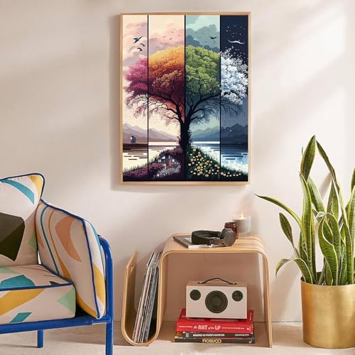 Tree Stamped Cross Stitch Kits for Beginners Adults,Landscape Dimensions Needlepoint Art Crafts,Counted Cross Stitch Kits Embroidery Kits for Beginners Adults for Home Decor 11.8x15.7inch - Image 4